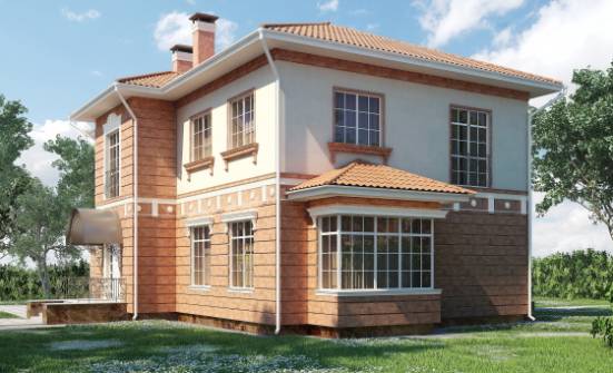 285-001-Л Проект двухэтажного дома и гаражом, огромный загородный дом из кирпича Кызыл | Проекты домов от House Expert