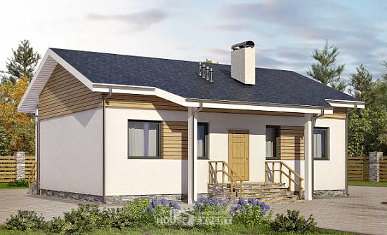 080-004-П Проект одноэтажного дома, компактный загородный дом из бризолита Кызыл | Проекты домов от House Expert