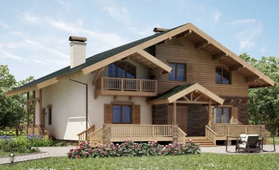 250-003-Л Проект двухэтажного дома с мансардой, красивый домик из твинблока Кызыл | Проекты домов от House Expert