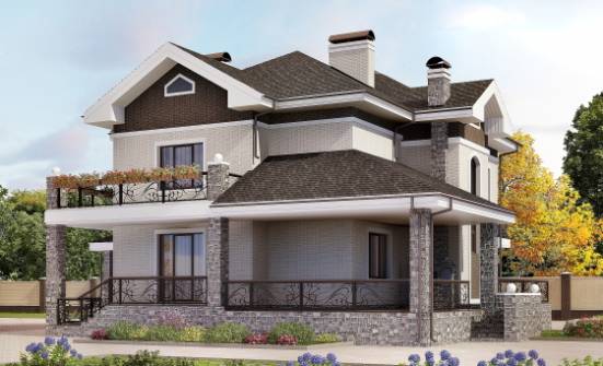 365-001-Л Проект трехэтажного дома, гараж, просторный домик из кирпича Кызыл | Проекты домов от House Expert