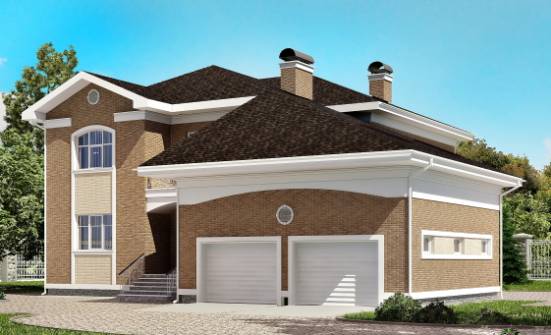 335-002-П Проект двухэтажного дома и гаражом, просторный дом из кирпича Кызыл | Проекты домов от House Expert
