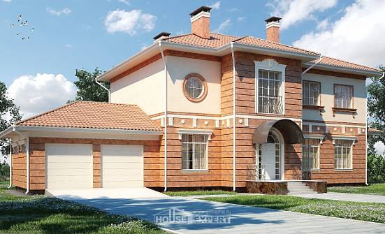 285-001-Л Проект двухэтажного дома и гаражом, огромный загородный дом из кирпича Кызыл | Проекты домов от House Expert