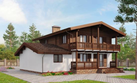 200-011-П Проект двухэтажного дома с мансардным этажом, классический коттедж из арболита Кызыл | Проекты домов от House Expert