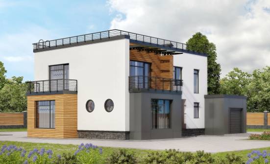 260-002-П Проект двухэтажного дома и гаражом, уютный загородный дом из пеноблока Кызыл | Проекты домов от House Expert