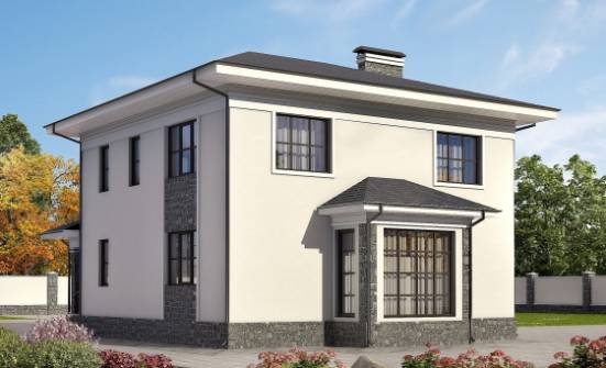155-011-П Проект двухэтажного дома, бюджетный домик из твинблока Кызыл | Проекты домов от House Expert