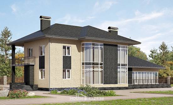 305-003-Л Проект двухэтажного дома, уютный домик из газобетона Кызыл | Проекты домов от House Expert