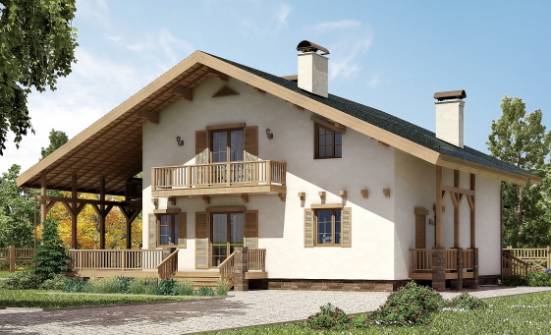 250-003-Л Проект двухэтажного дома с мансардой, красивый домик из твинблока Кызыл | Проекты домов от House Expert