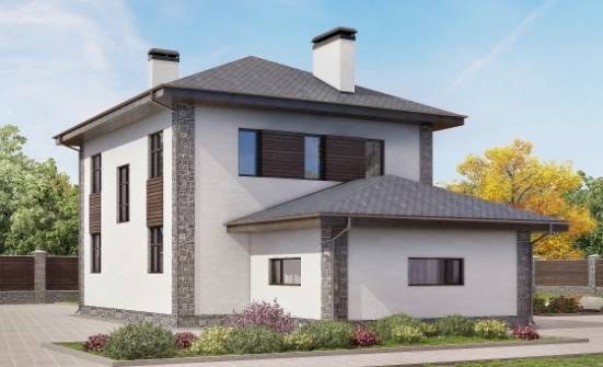 185-004-Л Проект двухэтажного дома, гараж, красивый домик из газосиликатных блоков Кызыл | Проекты домов от House Expert