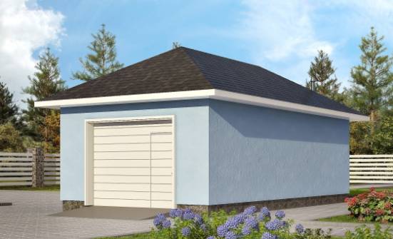 040-001-Л Проект гаража из бризолита Кызыл | Проекты одноэтажных домов от House Expert