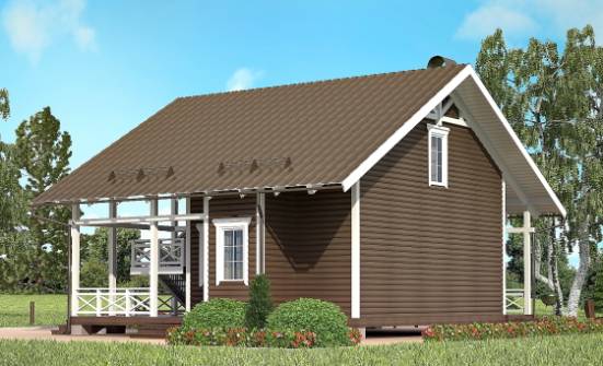 080-001-П Проект двухэтажного дома мансардой, экономичный коттедж из дерева Кызыл | Проекты домов от House Expert