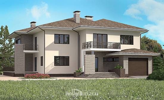 500-001-П Проект трехэтажного дома, гараж, просторный дом из кирпича Кызыл | Проекты домов от House Expert