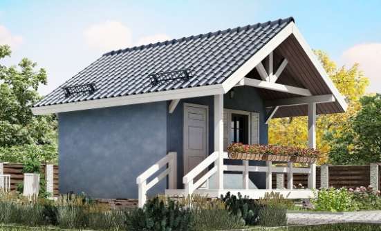 020-001-Л Проект одноэтажного дома, миниатюрный коттедж из бревен Кызыл | Проекты одноэтажных домов от House Expert