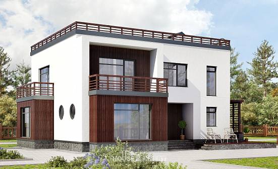 215-002-П Проект двухэтажного дома, современный коттедж из арболита Кызыл | Проекты домов от House Expert