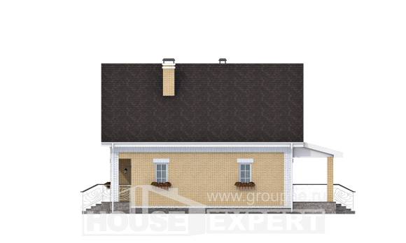 130-004-П Проект двухэтажного дома с мансардой, небольшой домик из газосиликатных блоков, Кызыл