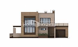 220-003-Л Проект двухэтажного дома и гаражом, классический дом из теплоблока, Кызыл