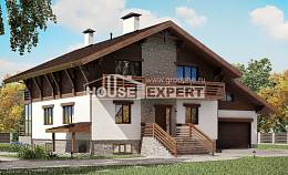 420-001-П Проект трехэтажного дома с мансардой, гараж, классический домик из кирпича, Кызыл