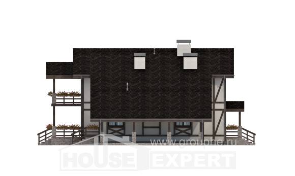 250-002-Л Проект двухэтажного дома мансардой и гаражом, красивый дом из кирпича, Кызыл