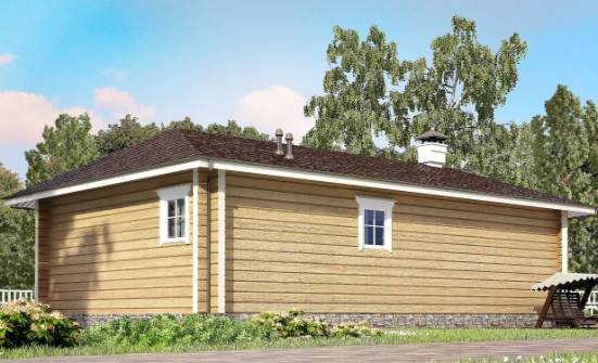 095-001-Л Проект одноэтажного дома, бюджетный коттедж из бревен, Кызыл