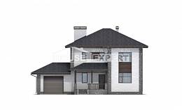 185-004-Л Проект двухэтажного дома и гаражом, классический коттедж из газобетона, Кызыл