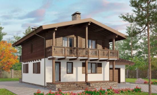 180-018-Л Проект двухэтажного дома мансардой, гараж, небольшой загородный дом из пеноблока, Кызыл