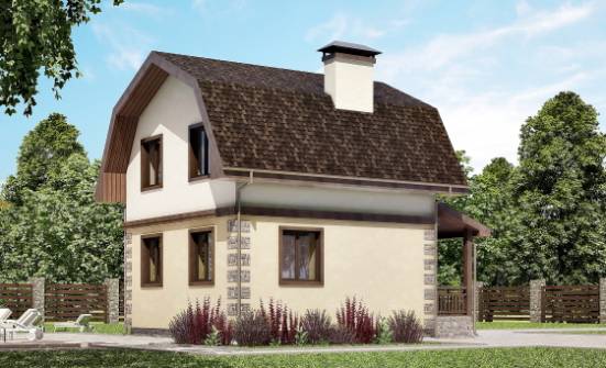 070-004-П Проект двухэтажного дома с мансардой, простой коттедж из поризованных блоков Кызыл | Проекты домов от House Expert