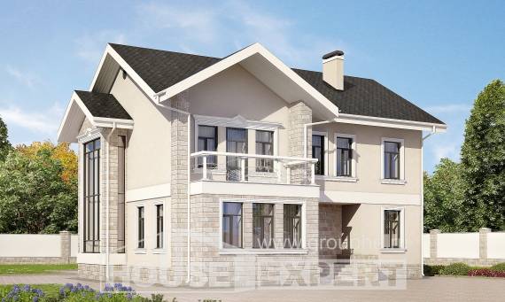 170-008-Л Проект двухэтажного дома, уютный загородный дом из поризованных блоков, Кызыл