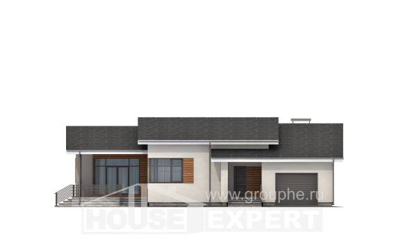 135-002-П Проект одноэтажного дома, гараж, красивый загородный дом из твинблока, Кызыл
