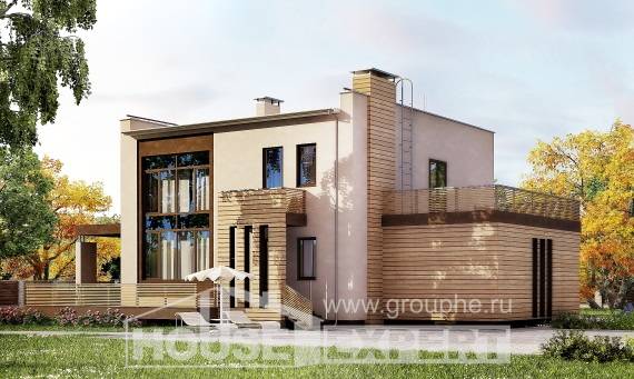 220-003-Л Проект двухэтажного дома и гаражом, простой коттедж из блока, Кызыл