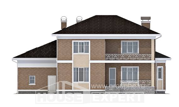 335-002-П Проект двухэтажного дома, гараж, современный загородный дом из кирпича, Кызыл