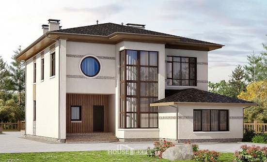 345-001-П Проект двухэтажного дома, классический коттедж из поризованных блоков, Кызыл