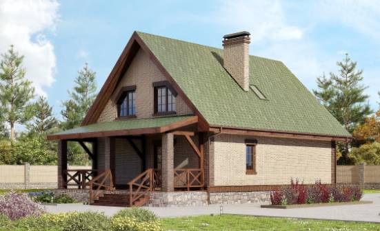 160-011-П Проект двухэтажного дома мансардой, простой домик из бризолита, Кызыл
