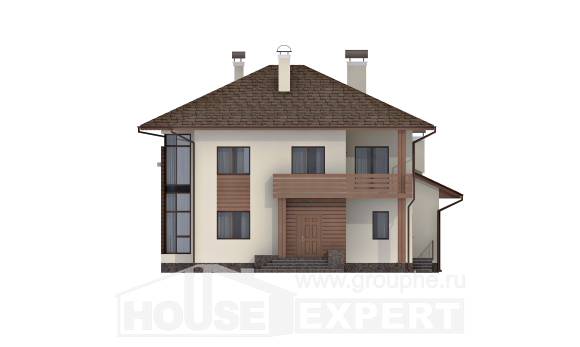 300-001-П Проект двухэтажного дома, большой загородный дом из кирпича, Кызыл