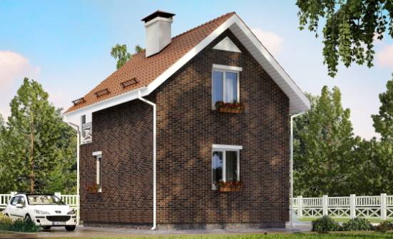 045-001-Л Проект двухэтажного дома с мансардным этажом, эконом загородный дом из бризолита Кызыл | Проекты домов от House Expert