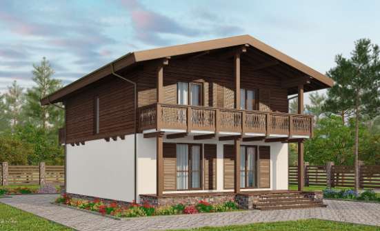 150-016-Л Проект двухэтажного дома с мансардой, экономичный домик из теплоблока, Кызыл