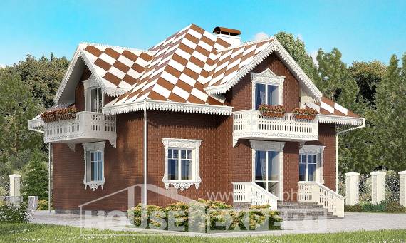 155-003-Л Проект двухэтажного дома и гаражом, бюджетный домик из арболита, Кызыл
