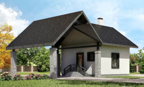 060-001-П Проект двухэтажного дома с мансардой, гараж, недорогой загородный дом из твинблока Кызыл | Проекты домов от House Expert