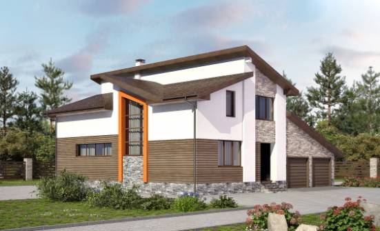 240-004-П Проект двухэтажного дома с мансардой, гараж, классический дом из пеноблока Кызыл | Проекты домов от House Expert