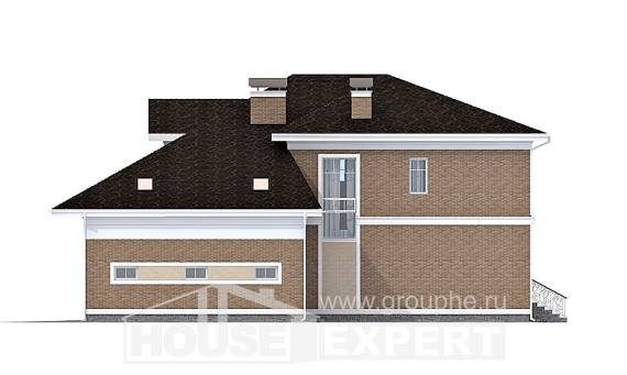 335-002-П Проект двухэтажного дома и гаражом, большой домик из кирпича, Кызыл