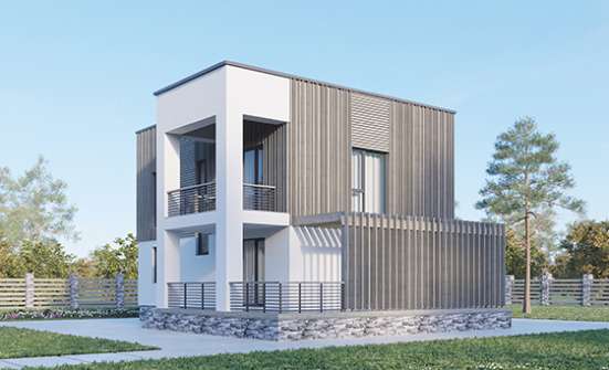 150-017-П Проект двухэтажного дома, небольшой коттедж из твинблока, Кызыл