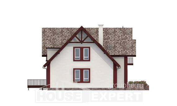 300-008-Л Проект двухэтажного дома мансардой, гараж, классический коттедж из арболита, Кызыл