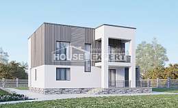 150-017-П Проект двухэтажного дома, компактный коттедж из газосиликатных блоков, Кызыл
