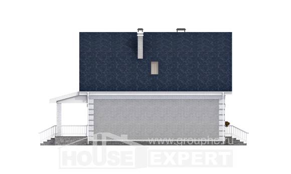 130-005-П Проект двухэтажного дома мансардный этаж, бюджетный коттедж из пеноблока, Кызыл