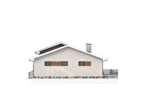 135-002-П Проект одноэтажного дома, гараж, бюджетный домик из блока, Кызыл