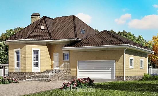 400-001-П Проект трехэтажного дома с мансардой и гаражом, большой дом из бризолита, Кызыл