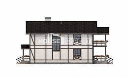 250-002-Л Проект двухэтажного дома с мансардой, гараж, уютный загородный дом из кирпича, Кызыл