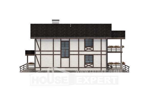 250-002-Л Проект двухэтажного дома с мансардой, гараж, уютный загородный дом из кирпича, Кызыл