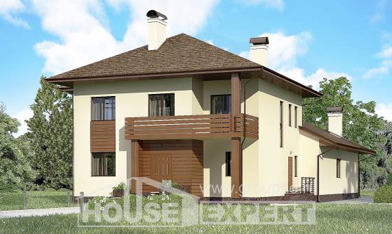 300-001-П Проект двухэтажного дома, современный коттедж из кирпича, Кызыл