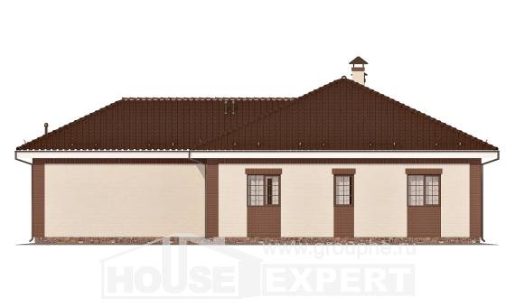 160-015-П Проект одноэтажного дома и гаражом, компактный загородный дом из блока, Кызыл