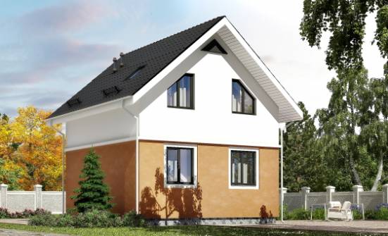 070-001-Л Проект двухэтажного дома с мансардой, недорогой загородный дом из пеноблока Кызыл | Проекты домов от House Expert