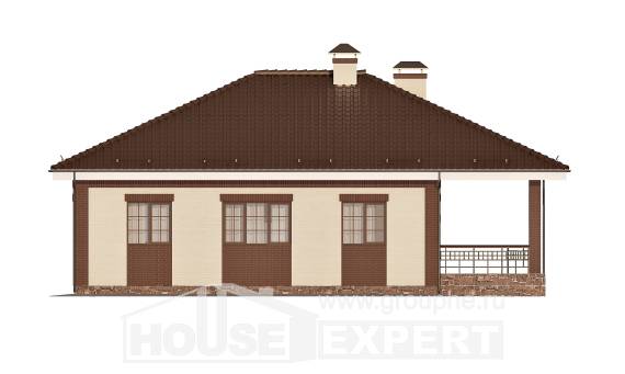 160-015-П Проект одноэтажного дома и гаражом, бюджетный домик из пеноблока, Кызыл